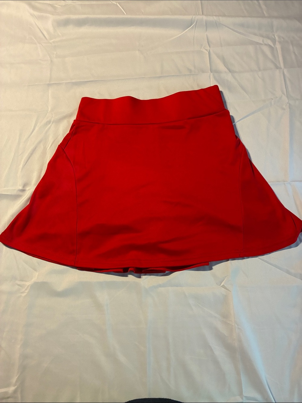 Bold Red Skater Skirt with Smooth Waistband